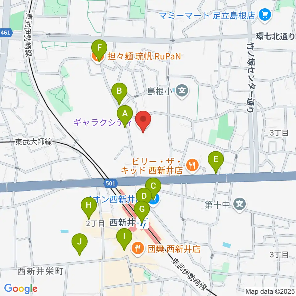 まるちたいけんドーム周辺のカフェ一覧地図