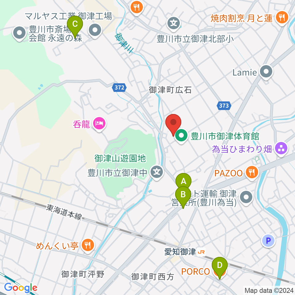 豊川市御津文化会館 ハートフルホール周辺のカフェ一覧地図