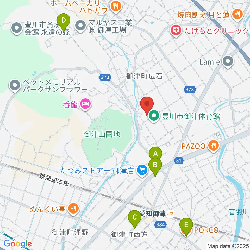 豊川市御津文化会館 ハートフルホール周辺のカフェ一覧地図