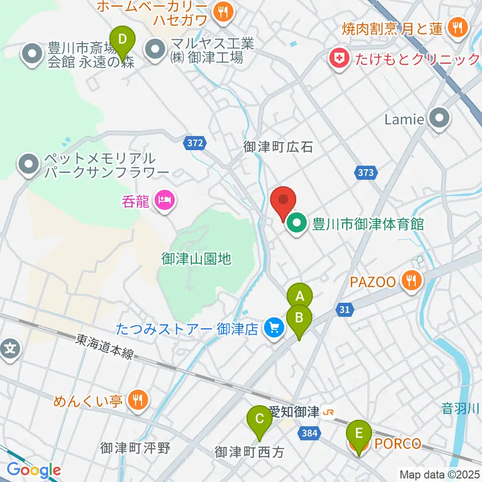 豊川市御津文化会館 ハートフルホール周辺のカフェ一覧地図