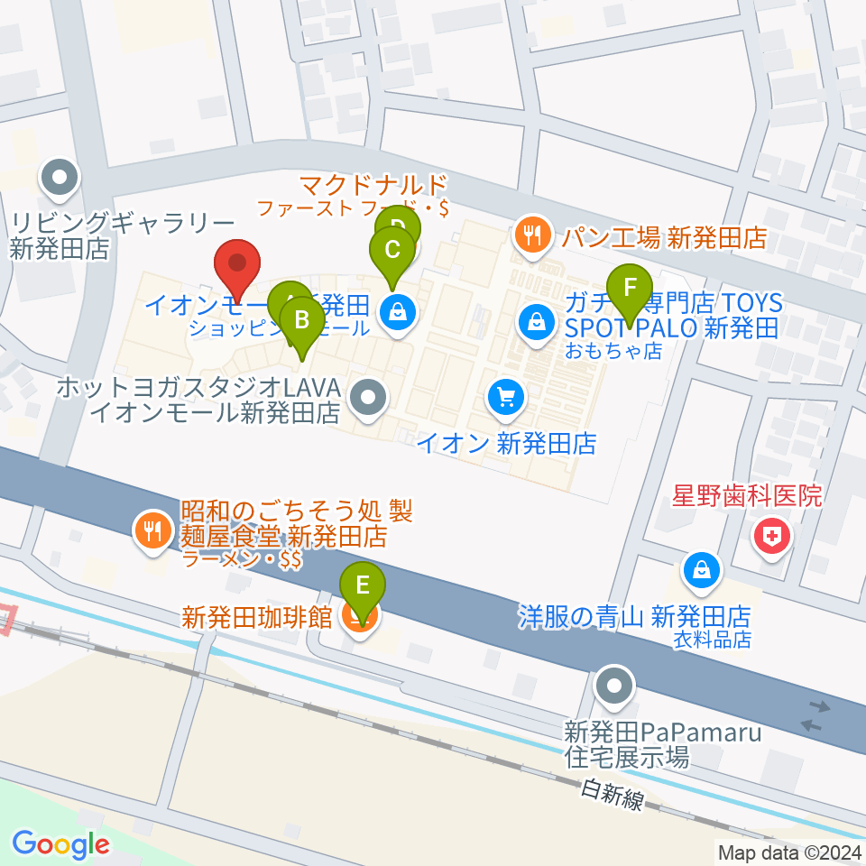 あぽろんイオンモール新発田店周辺のカフェ一覧地図