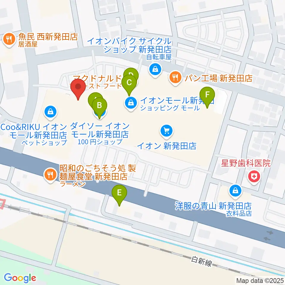 あぽろんイオンモール新発田店周辺のカフェ一覧地図