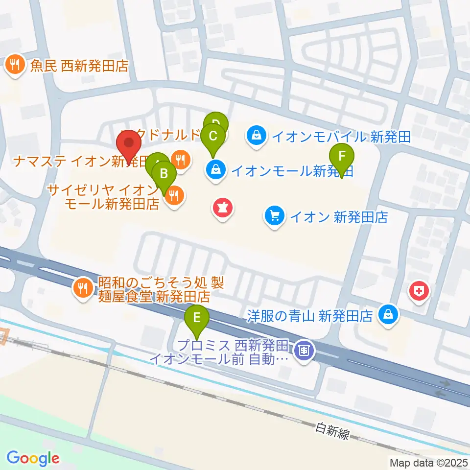 あぽろんイオンモール新発田店周辺のカフェ一覧地図
