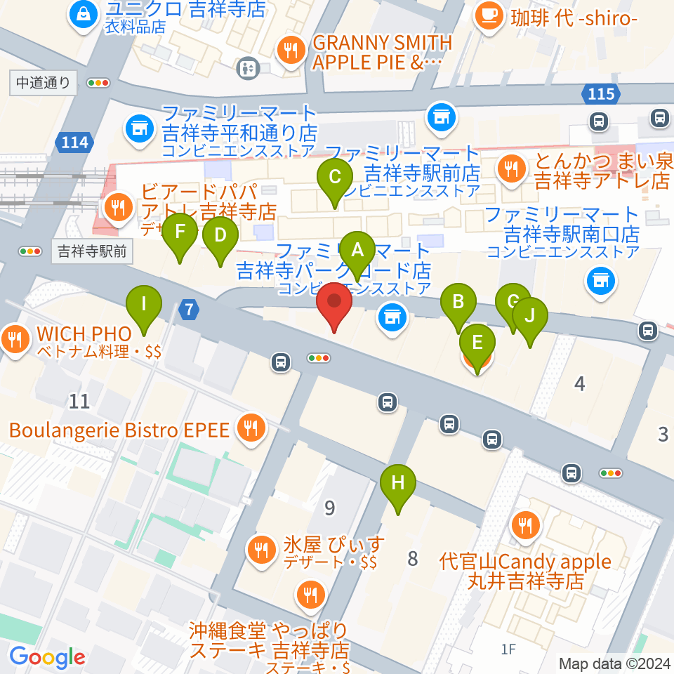 曼荼羅周辺のカフェ一覧地図