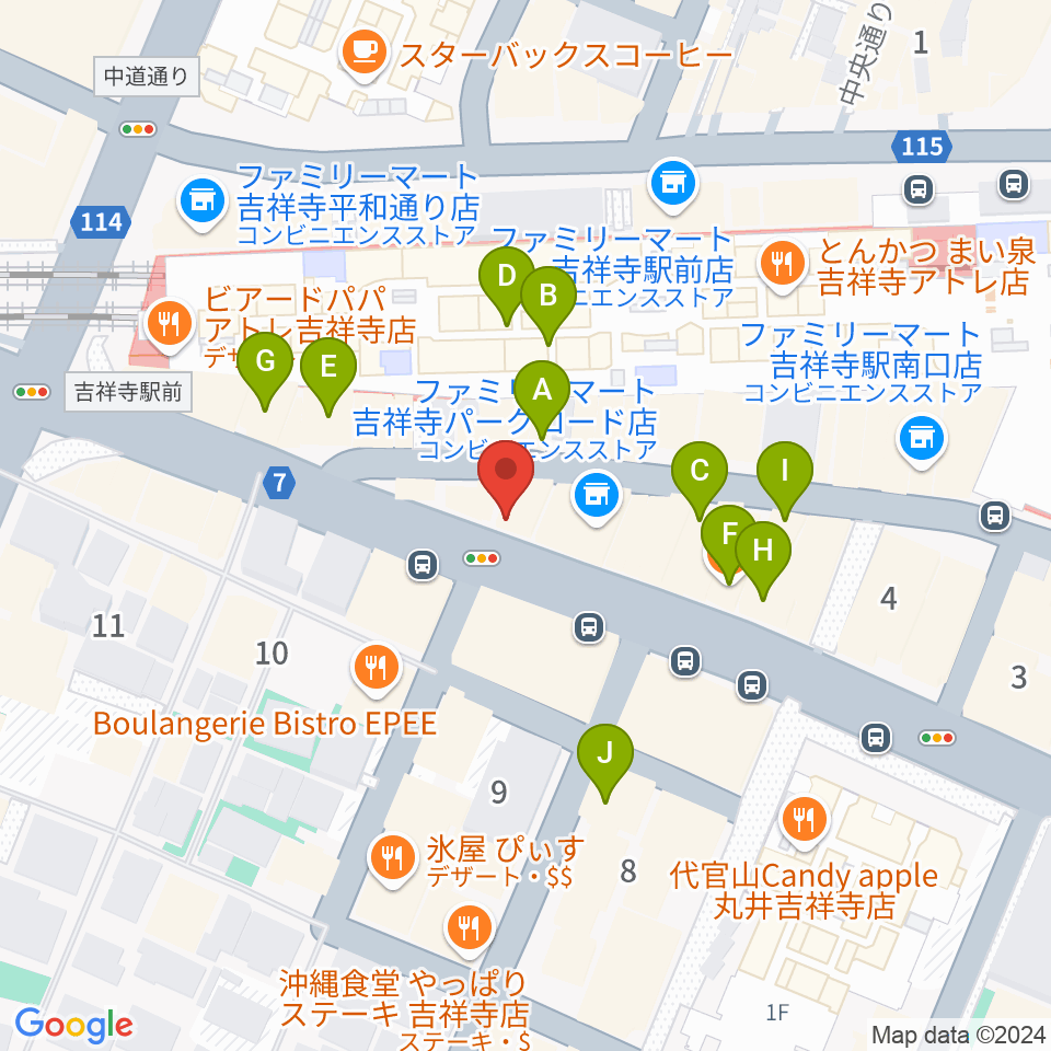 曼荼羅周辺のカフェ一覧地図