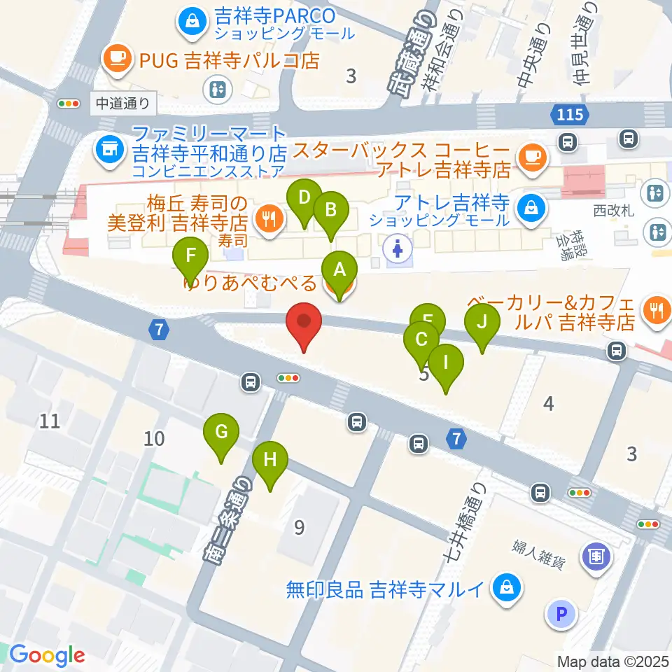 曼荼羅周辺のカフェ一覧地図