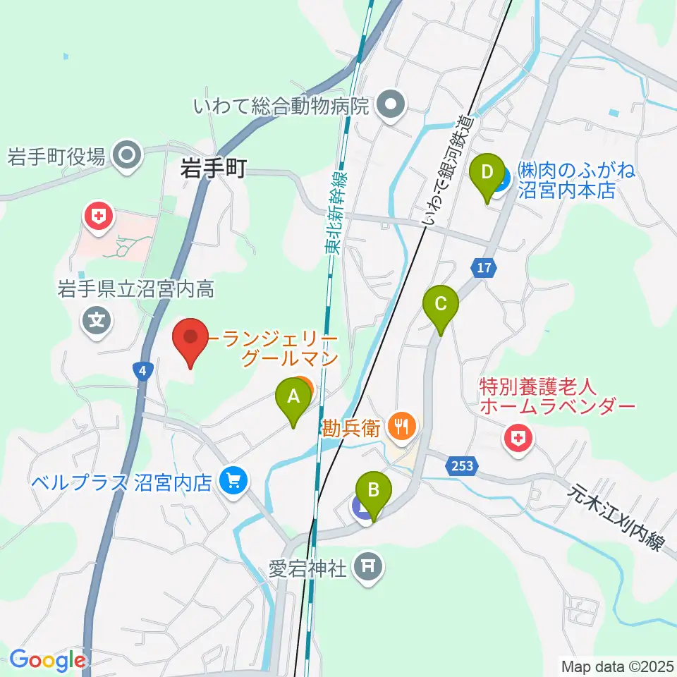 石神の丘美術館周辺のカフェ一覧地図