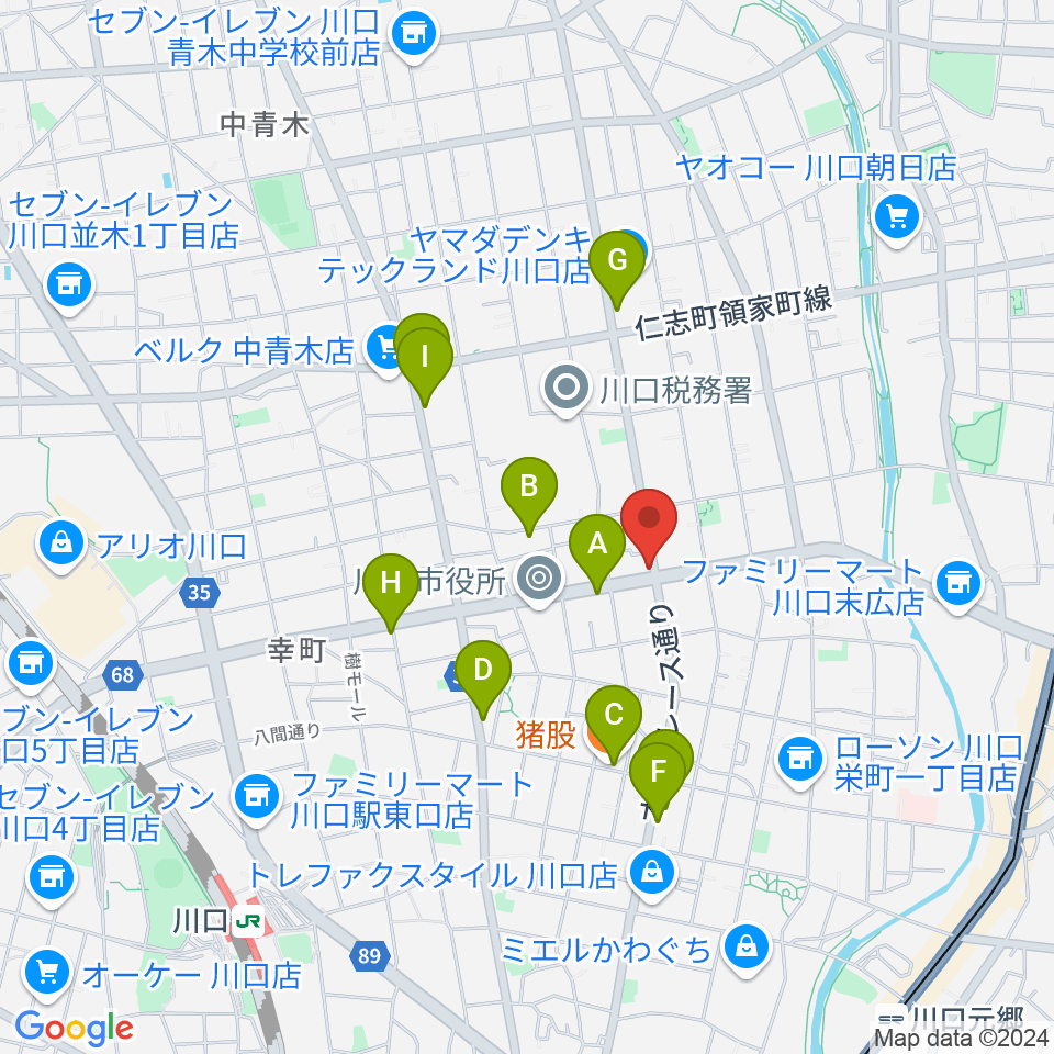 さいとう音楽教室周辺のカフェ一覧地図