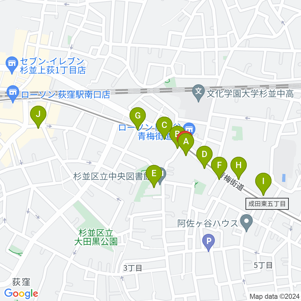荻窪 かふぇ＆ほーる with遊周辺のカフェ一覧地図