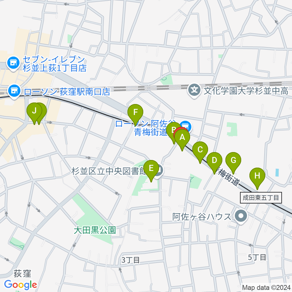 荻窪 かふぇ＆ほーる with遊周辺のカフェ一覧地図