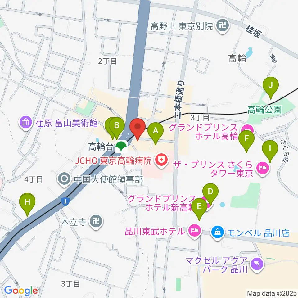 スタジオベイド高輪店周辺のカフェ一覧地図
