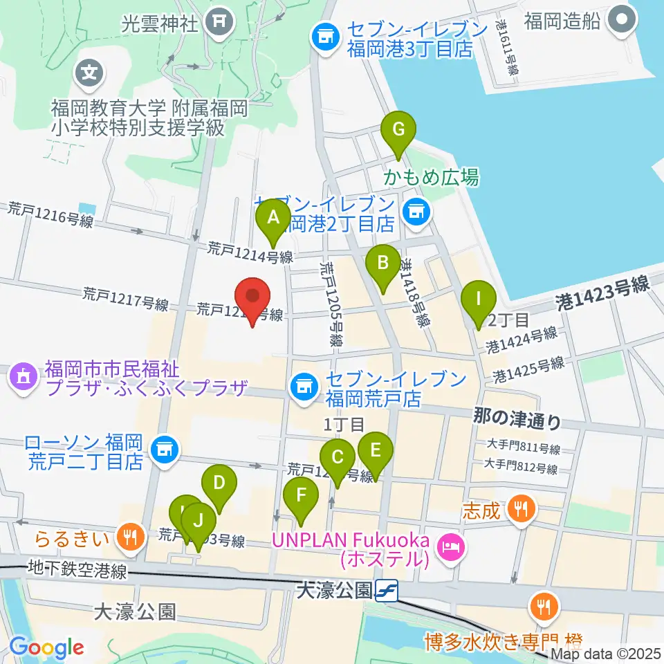 ミュージックスクール・クランチ周辺のカフェ一覧地図