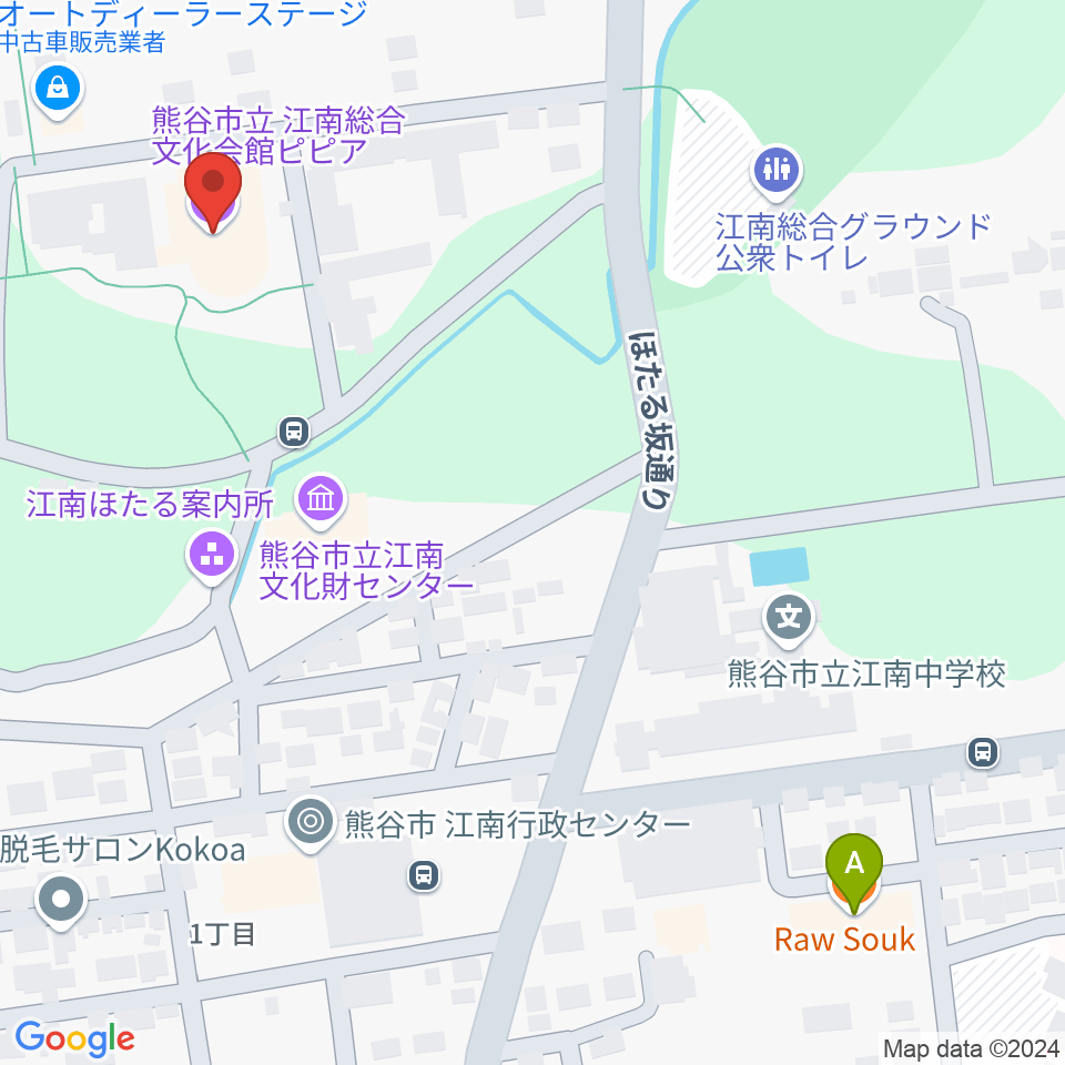 江南総合文化会館ピピア周辺のカフェ一覧地図