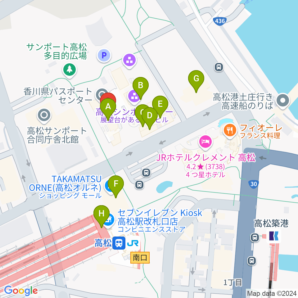 e-とぴあ・かがわ周辺のカフェ一覧地図