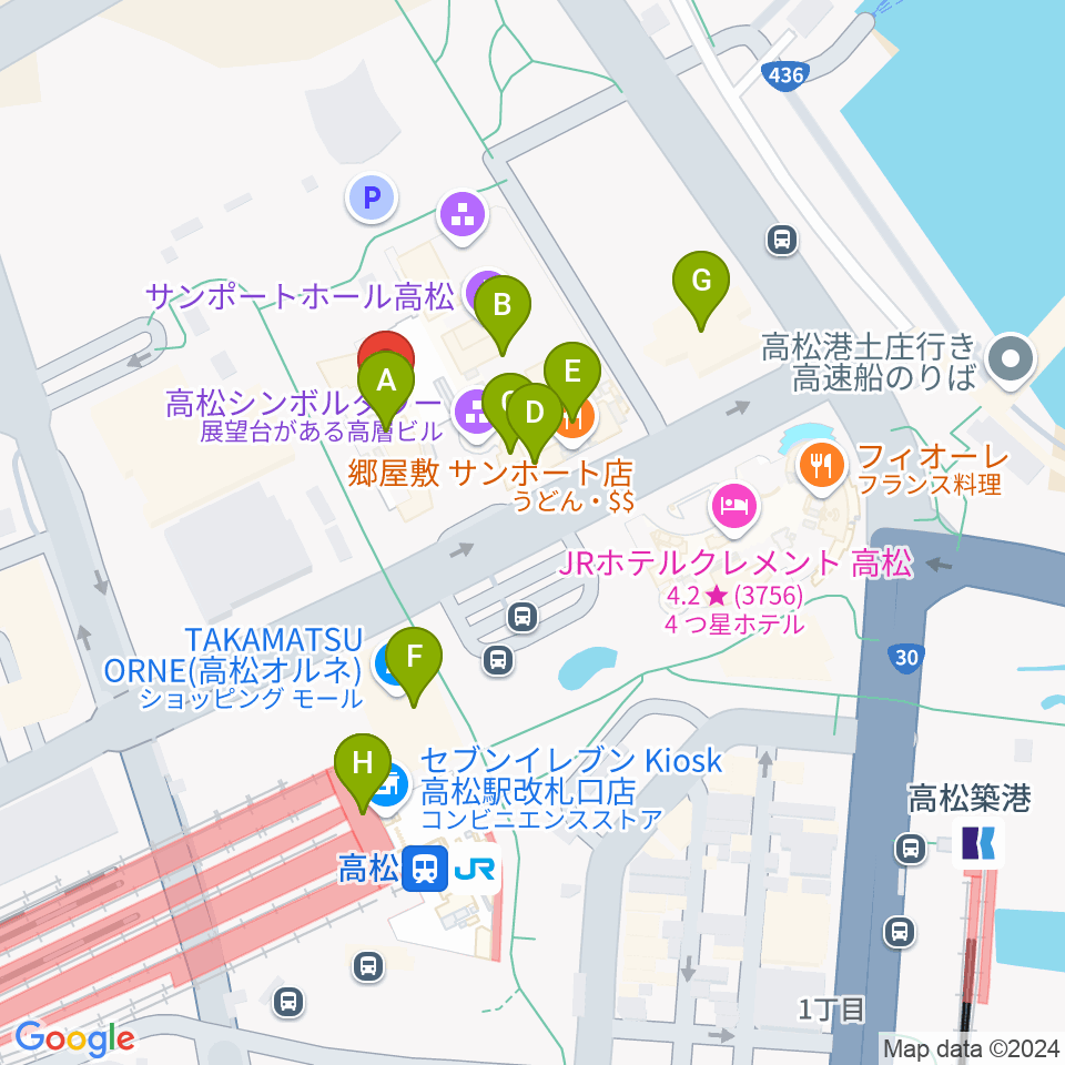 e-とぴあ・かがわ周辺のカフェ一覧地図