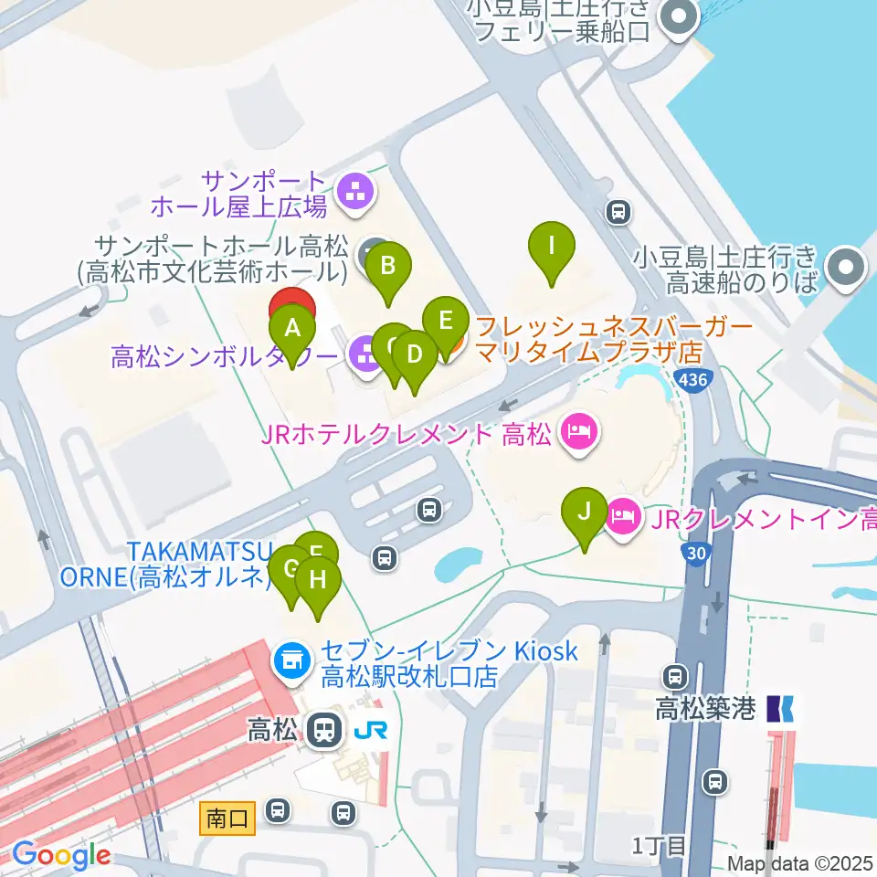 e-とぴあ・かがわ周辺のカフェ一覧地図