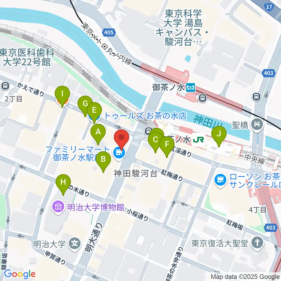 NARU周辺のカフェ一覧地図