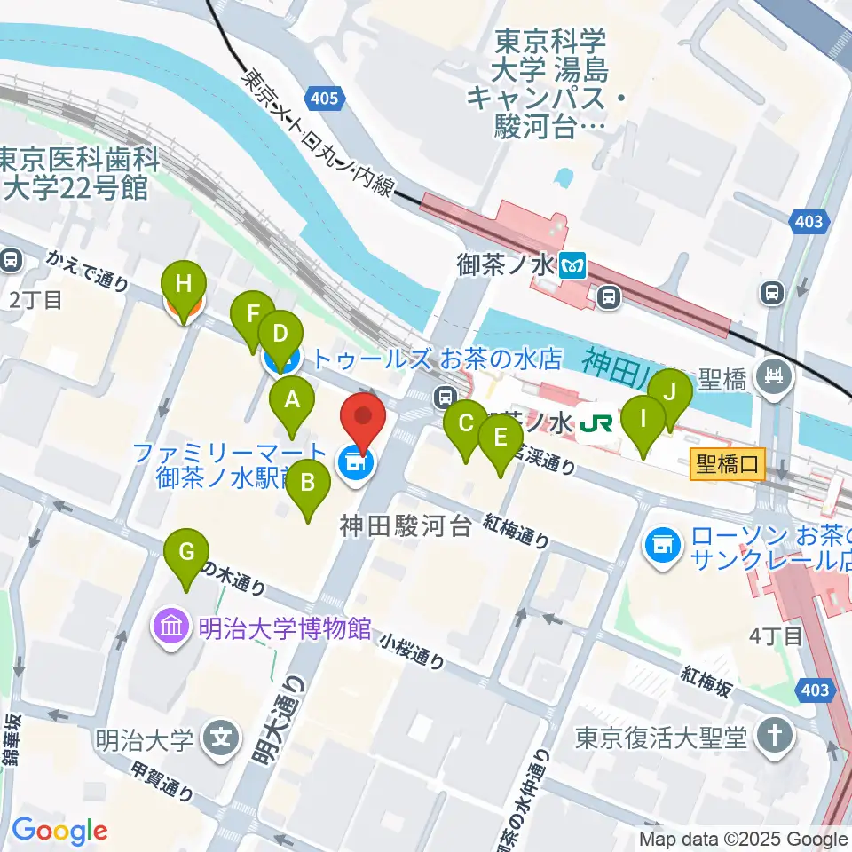 NARU周辺のカフェ一覧地図