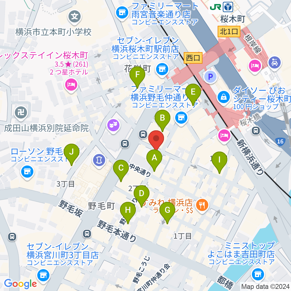 ジャズミュージアムちぐさ周辺のカフェ一覧地図