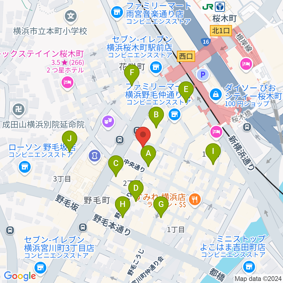 ピアノバーリヨン周辺のカフェ一覧地図