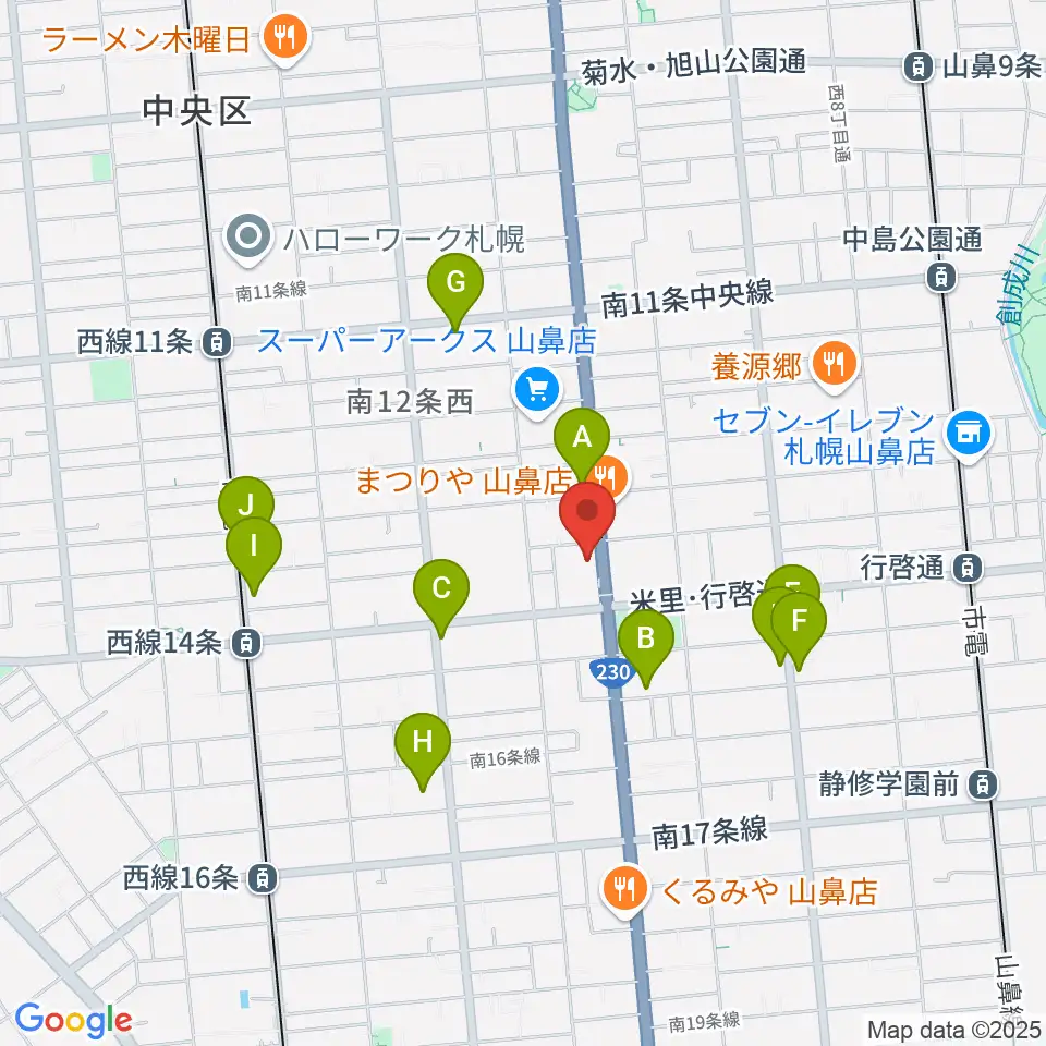 ピアノプラザセイヤスターツ周辺のカフェ一覧地図