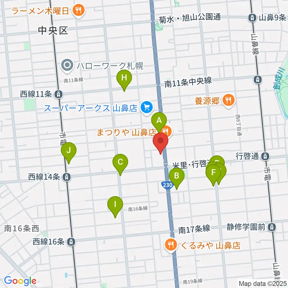 ピアノプラザセイヤスターツ周辺のカフェ一覧地図