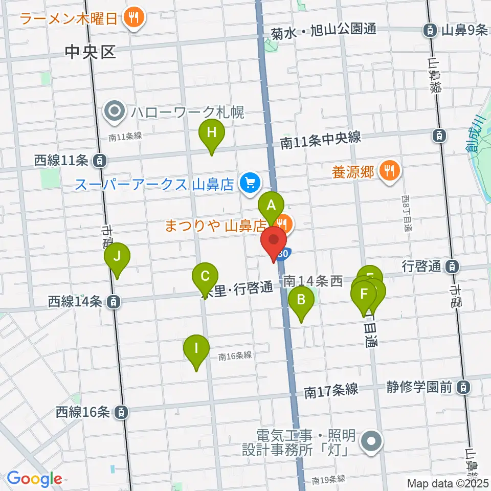 ピアノプラザセイヤスターツ周辺のカフェ一覧地図