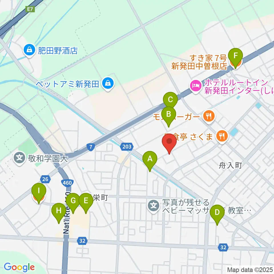 わたじん楽器 新発田センター周辺のカフェ一覧地図