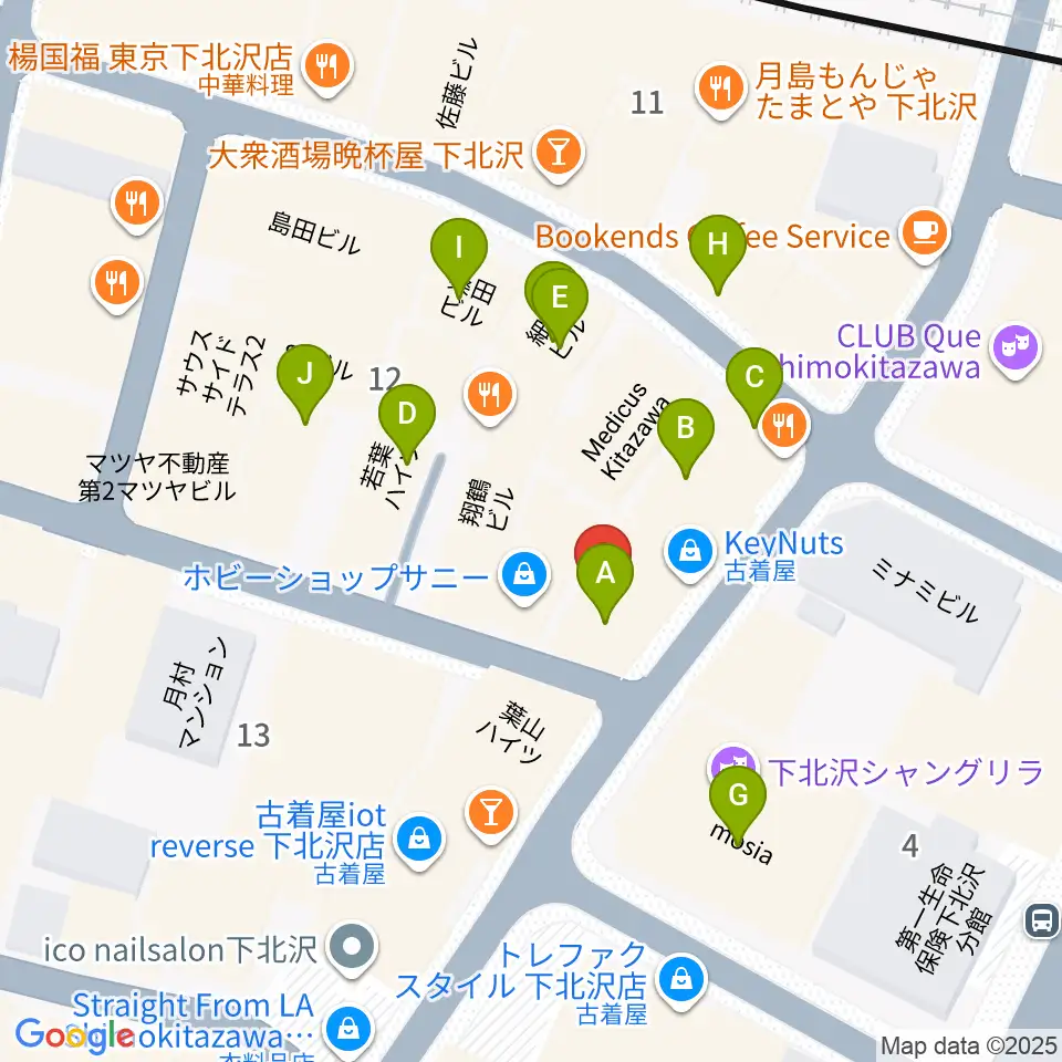フラッシュ・ディスク・ランチ周辺のカフェ一覧地図