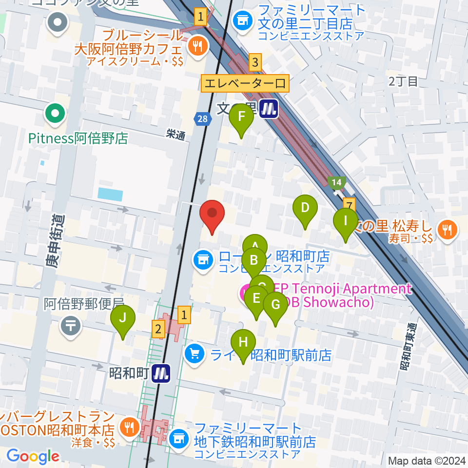 昭和町ダッチ周辺のカフェ一覧地図