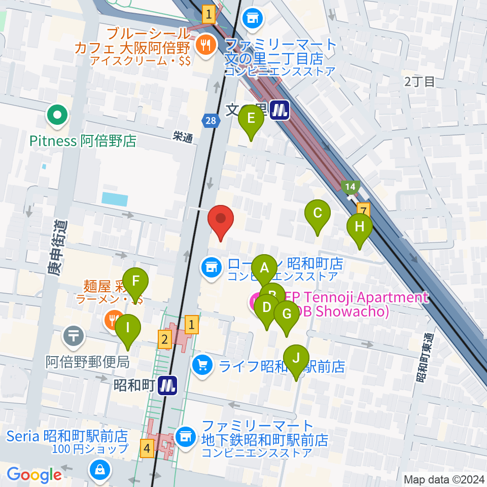 昭和町ダッチ周辺のカフェ一覧地図