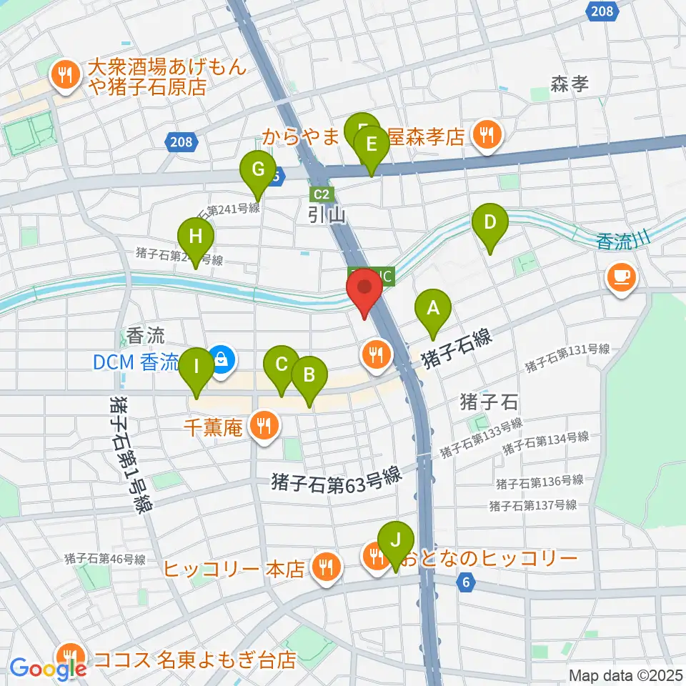安達チェンバロ工房周辺のカフェ一覧地図