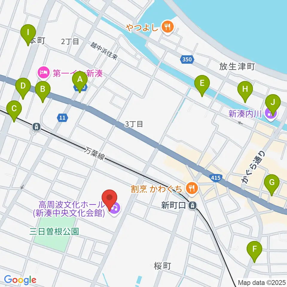高周波文化ホール周辺のカフェ一覧地図