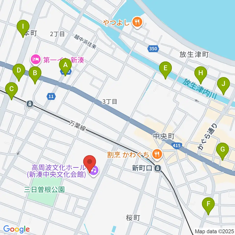 高周波文化ホール周辺のカフェ一覧地図
