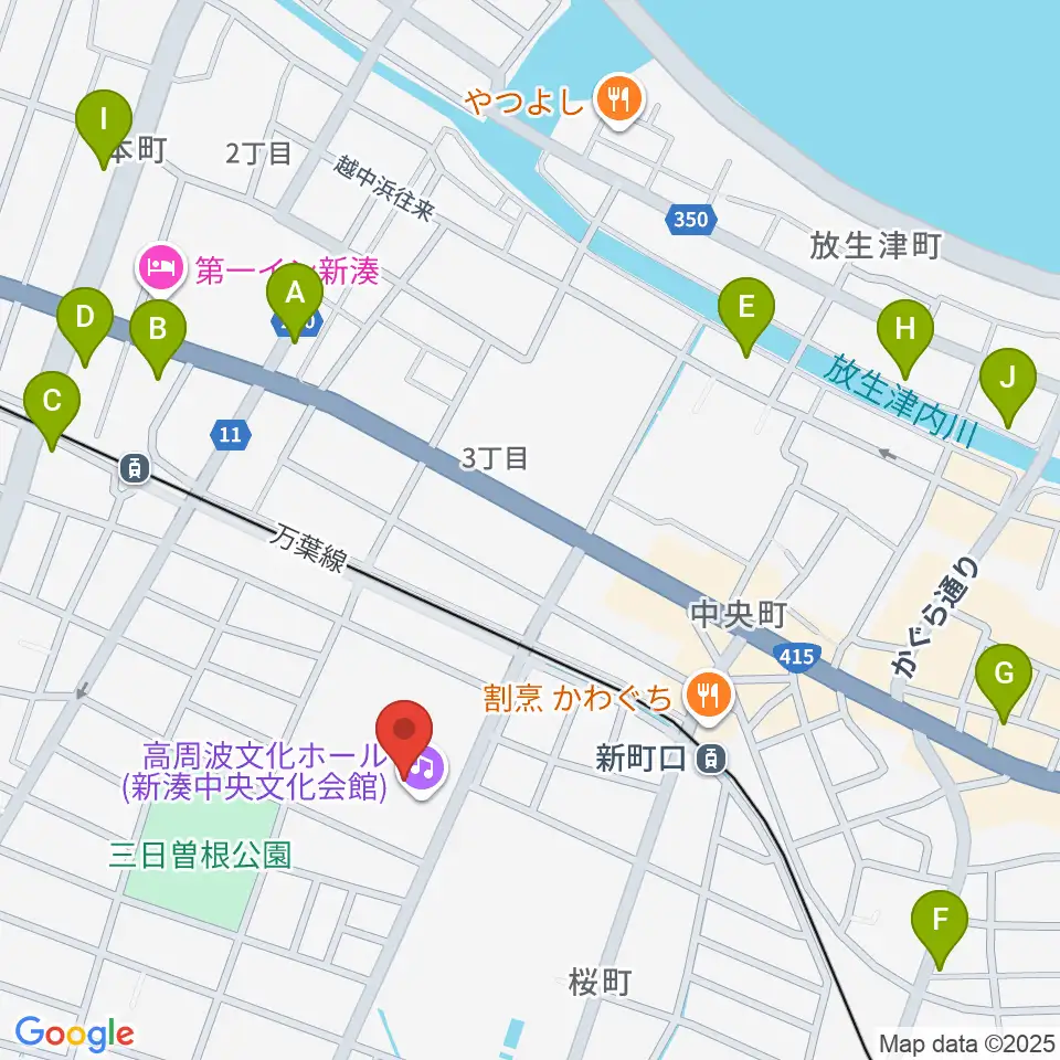 高周波文化ホール周辺のカフェ一覧地図