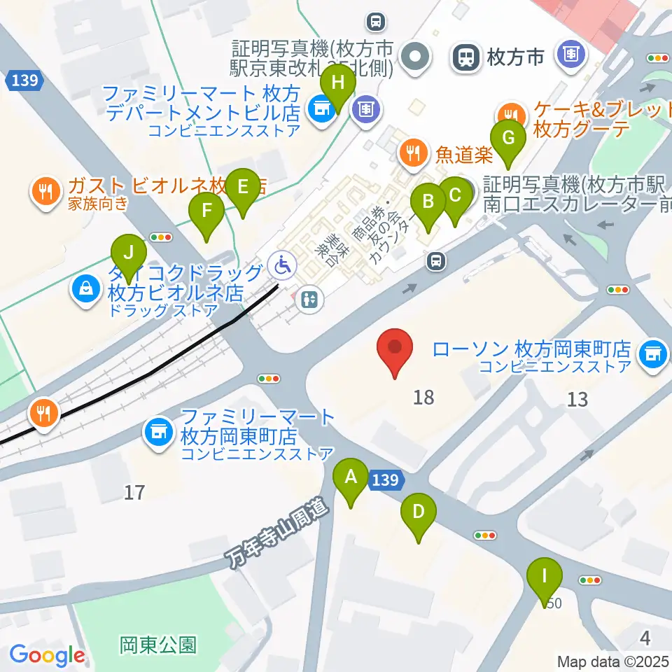 大東楽器ミューズデュオ周辺のカフェ一覧地図