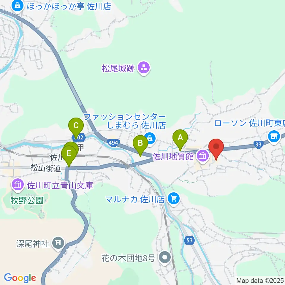 佐川町立桜座周辺のカフェ一覧地図