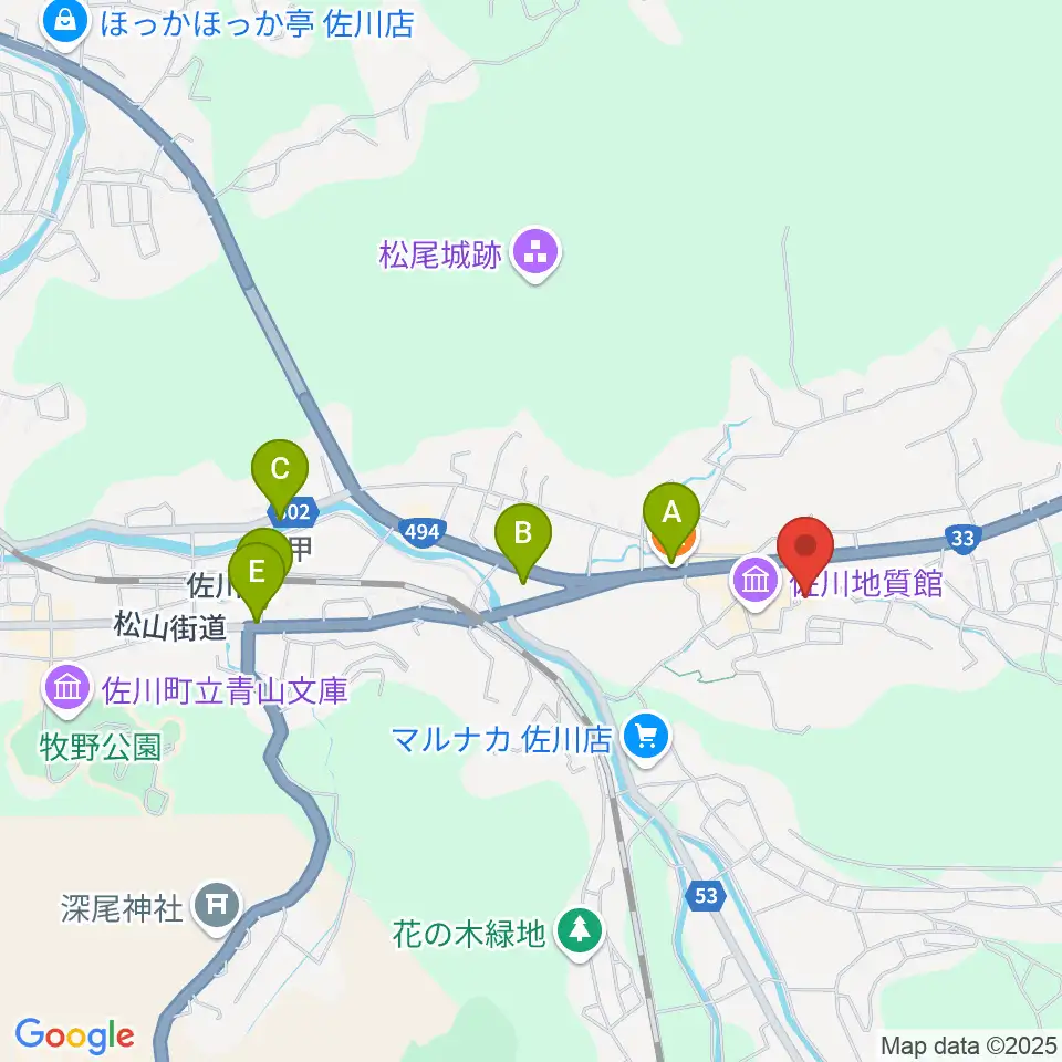 佐川町立桜座周辺のカフェ一覧地図