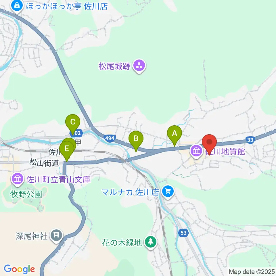 佐川町立桜座周辺のカフェ一覧地図