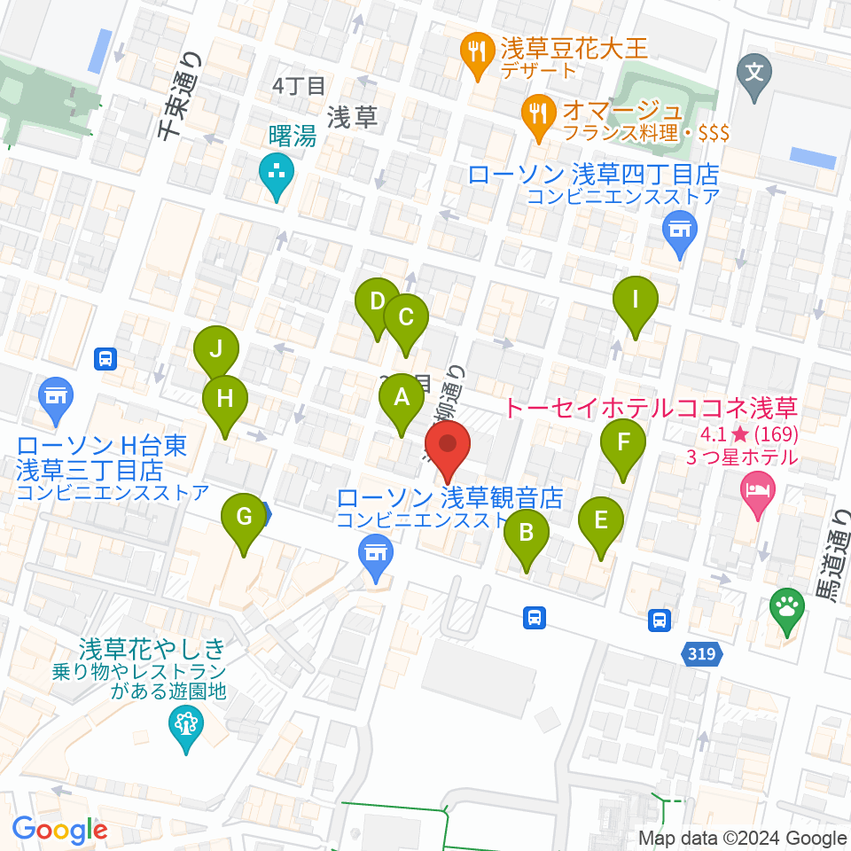 ネイキッドギターワークス周辺のカフェ一覧地図