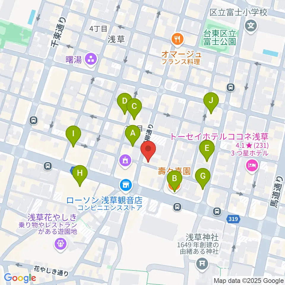 ネイキッドギターワークス周辺のカフェ一覧地図