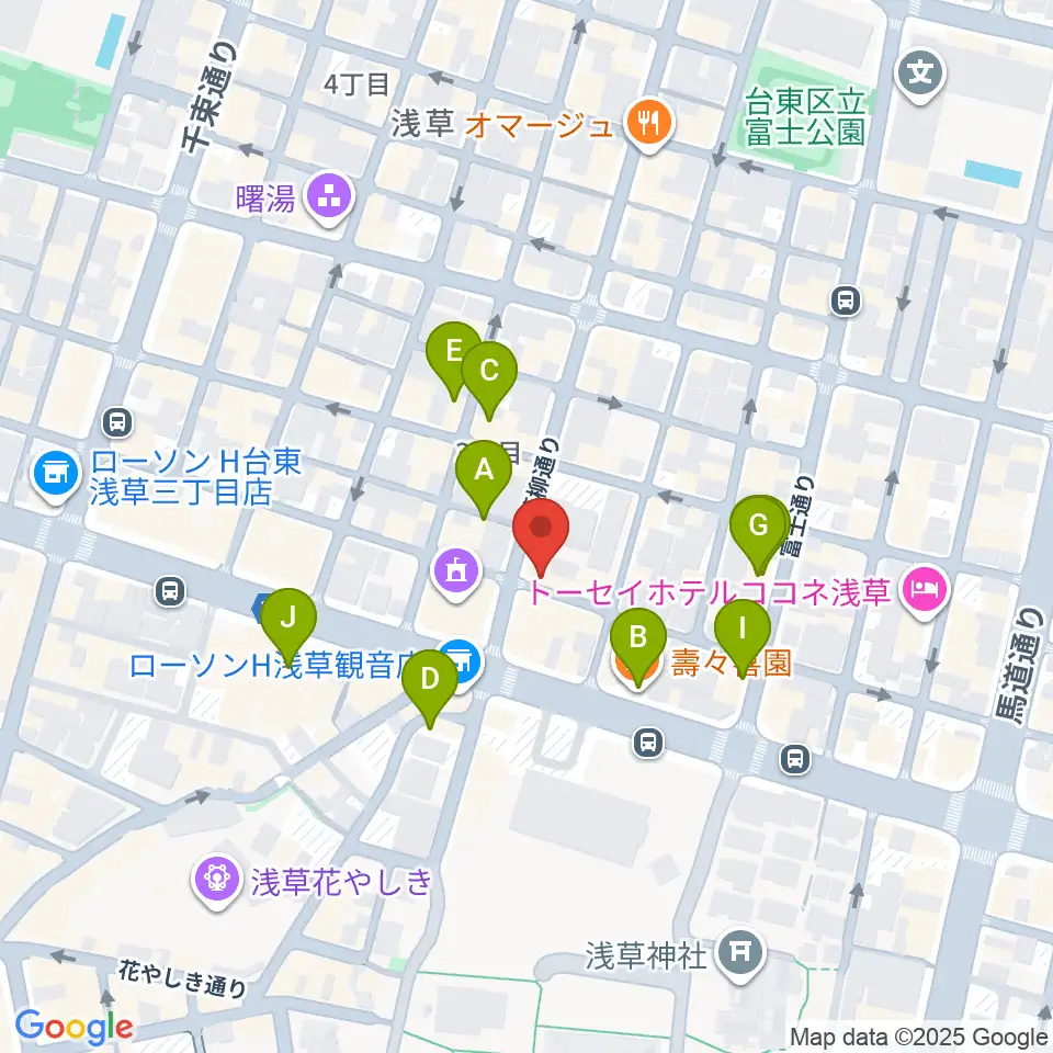 ネイキッドギターワークス周辺のカフェ一覧地図