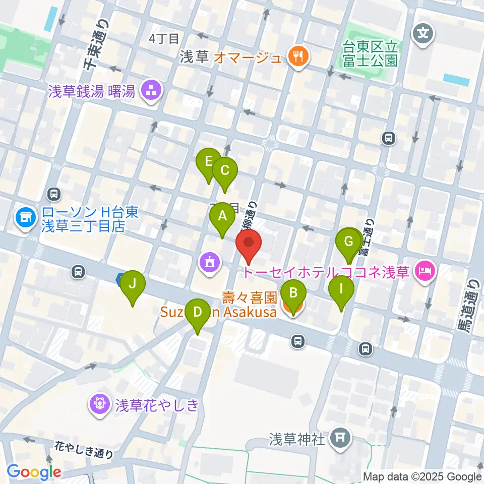 ネイキッドギターワークス周辺のカフェ一覧地図