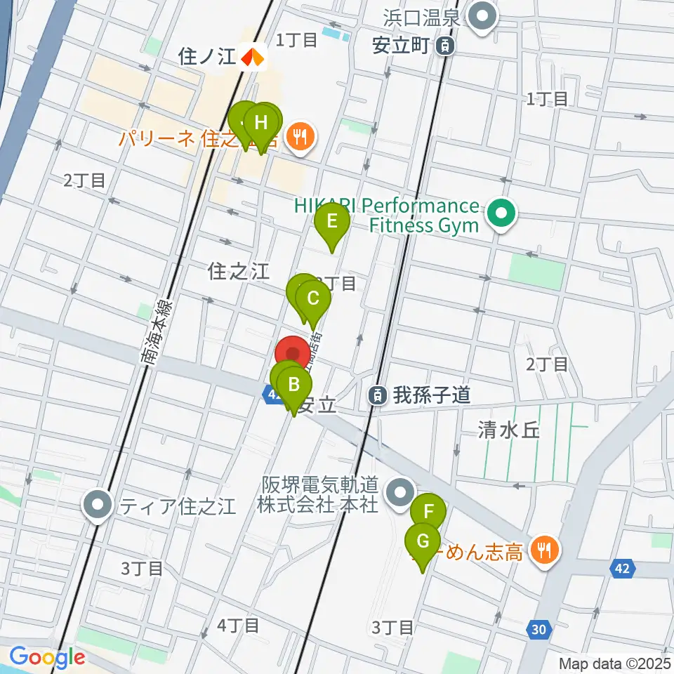 アンリュウリコーダーギャラリー周辺のカフェ一覧地図