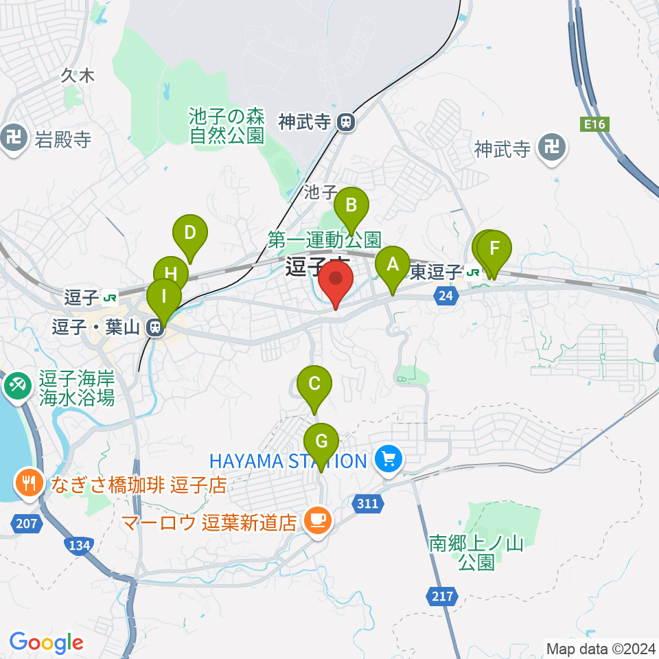 ケイズギターワークス周辺のカフェ一覧地図