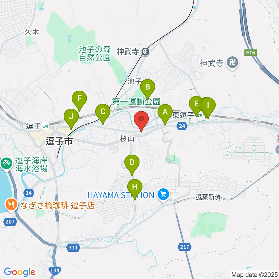 ケイズギターワークス周辺のカフェ一覧地図