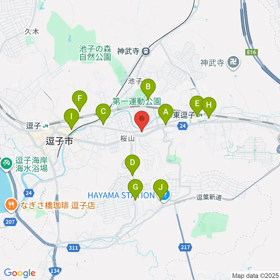 ケイズギターワークス周辺のカフェ一覧地図