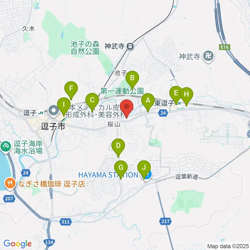 ケイズギターワークス周辺のカフェ一覧地図