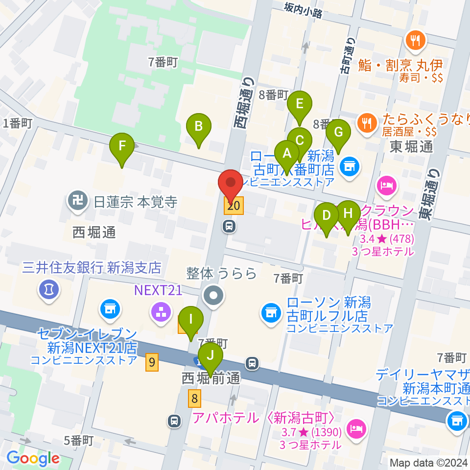 よろっtoローサ周辺のカフェ一覧地図