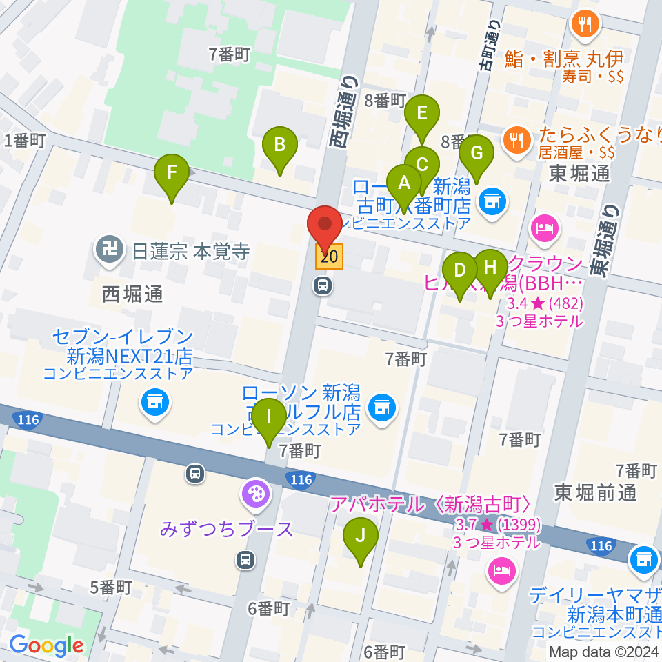 よろっtoローサ周辺のカフェ一覧地図